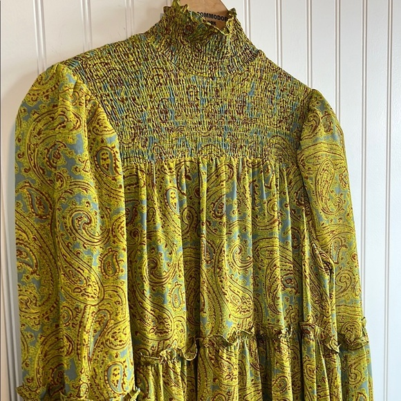Cinq à Sept Rika printed high/low dress Long Sleeve sheer size 4 floral - Picture 6 of 12
